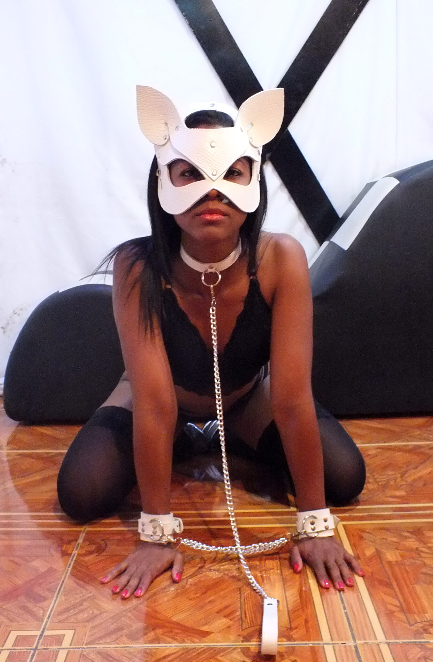 kit de cuero gatita banca sexy - Imagen 3